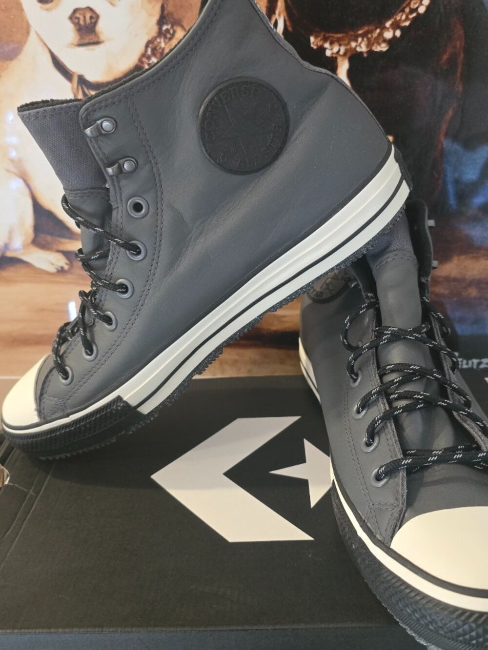 Converse Chuck Taylor All Star Winter High Top Leather Iron Gray A02406C Sz 10